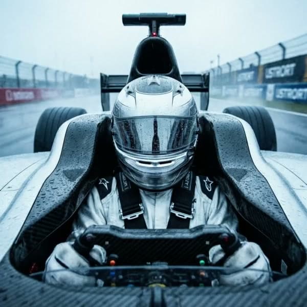 Гоночный автомобиль с фронтального ракурса до обработки